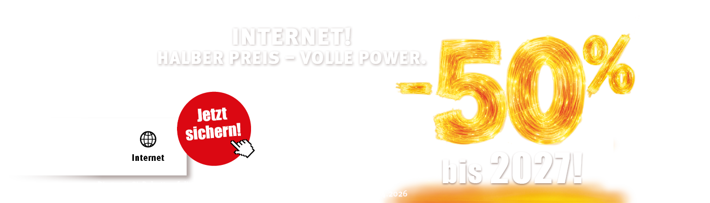 Internet, bis zu -50%.
